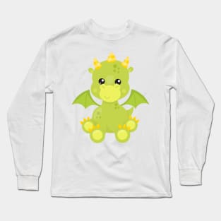 Cute Dragon, Green Dragon, Little Dragon, Magic Long Sleeve T-Shirt